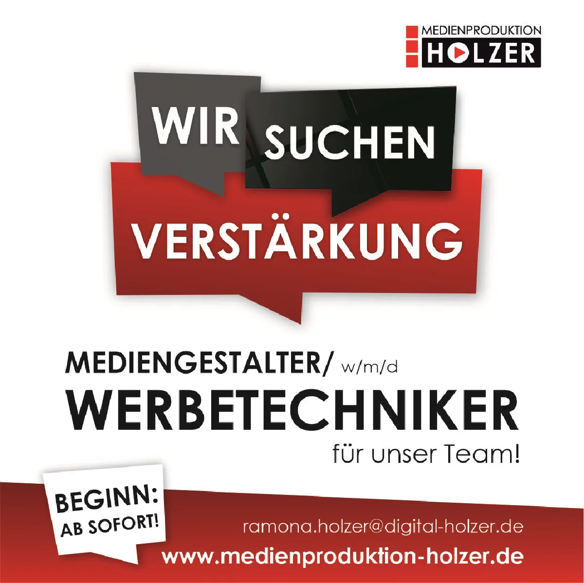 Stellenanzeige Werbetechniker